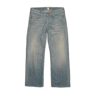 7 FOR ALL MANKIND $172 Light Wash Crop Flynt Jean Size 24